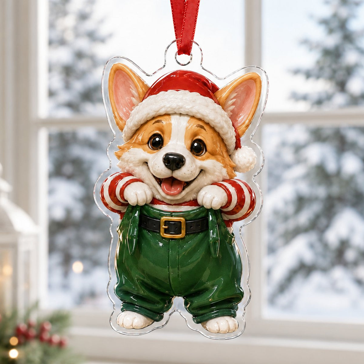 Christmas Corgi Adorable Christmas Ornament