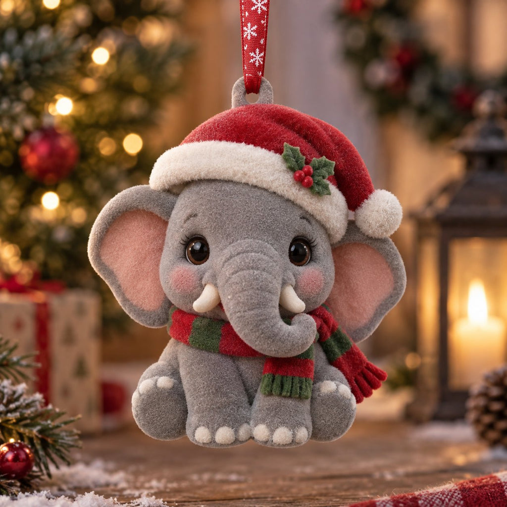 Christmas Elephant Christmas Ornament