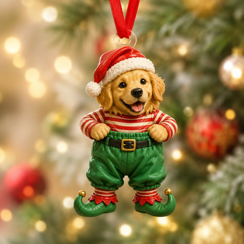 Christmas Golden Retriever Christmas Ornament