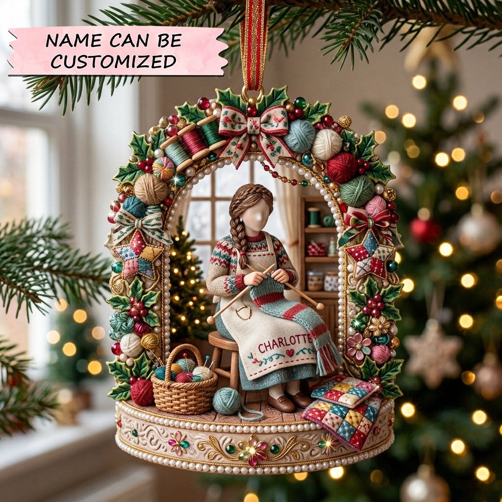 Christmas Knitting Moments Christmas Ornament