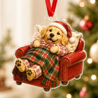 Christmas Night Golden Retriever Christmas Ornament