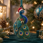 Christmas Peacock Christmas Ornament