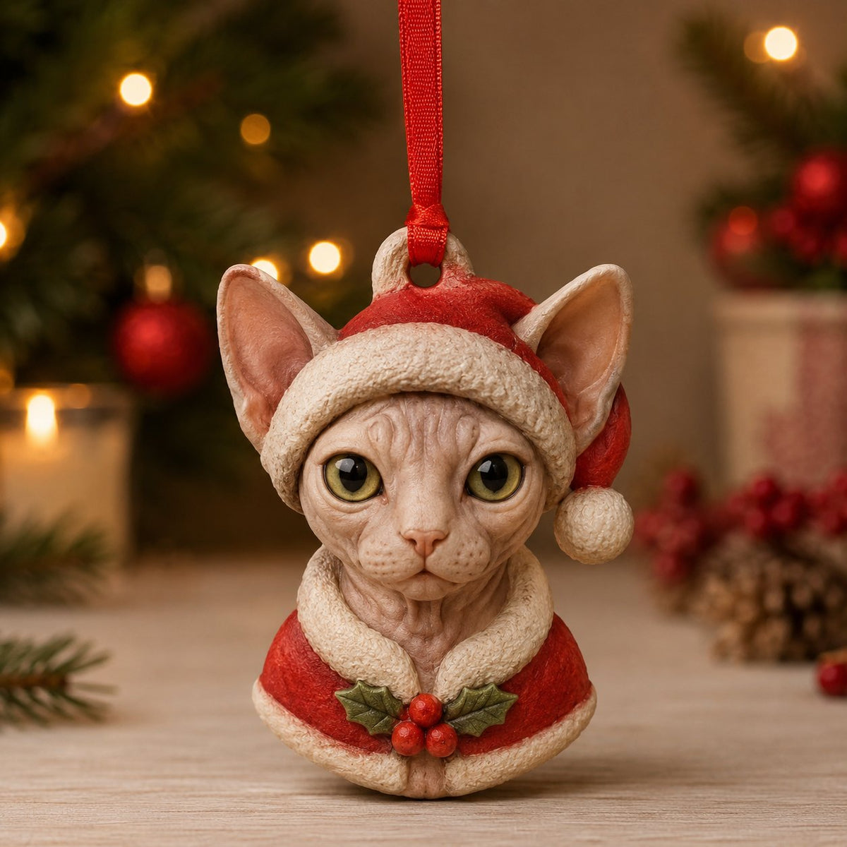 Christmas Sphynx Christmas Ornament