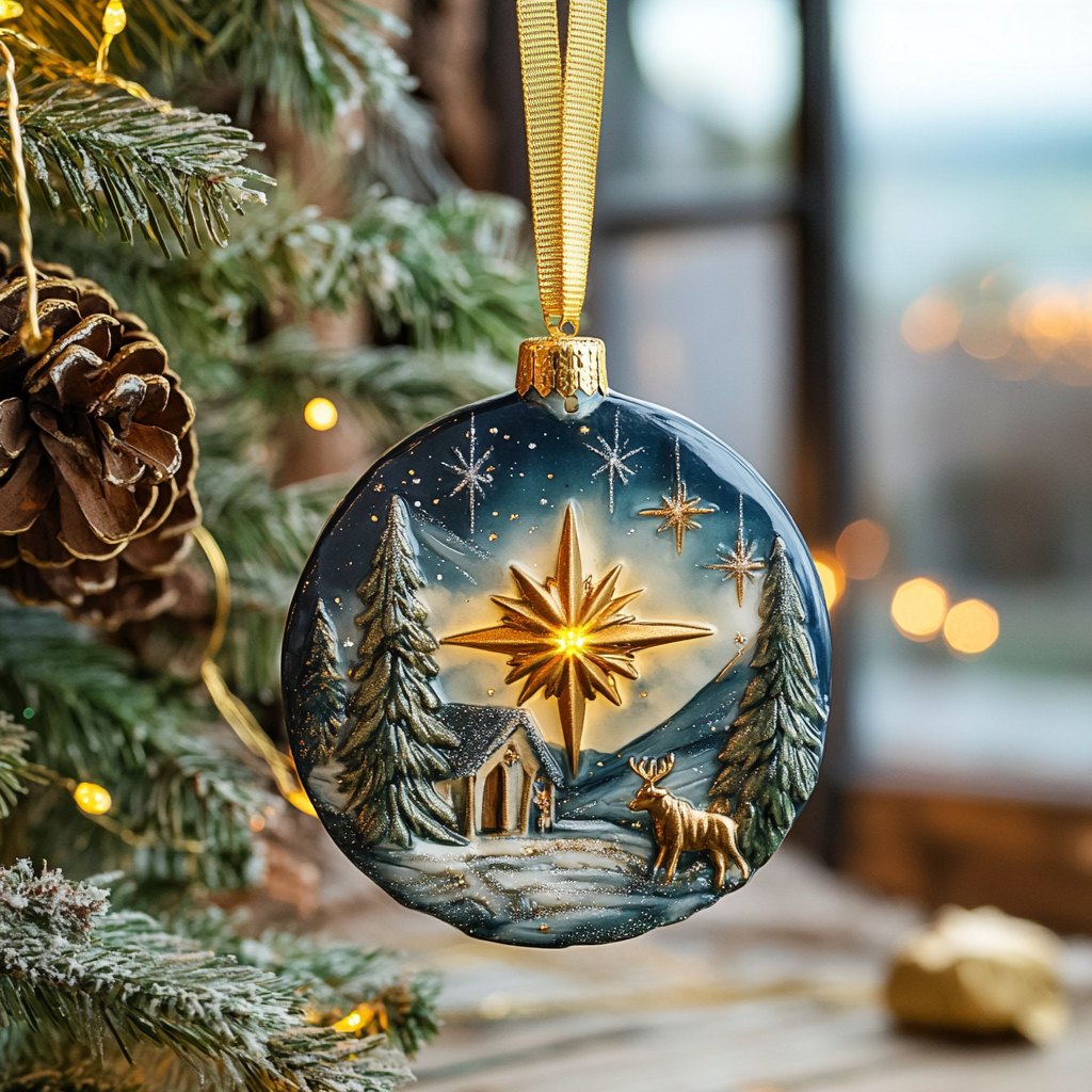 Snowy Perch Christmas Ornament