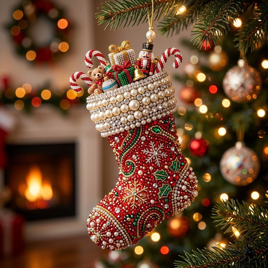 Stocking Filled with Toys Christmas Ornament