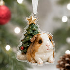 Christmas Tree Guinea Pig Christmas Ornament