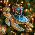 Sea Turtle With Gifts Christmas Ornament