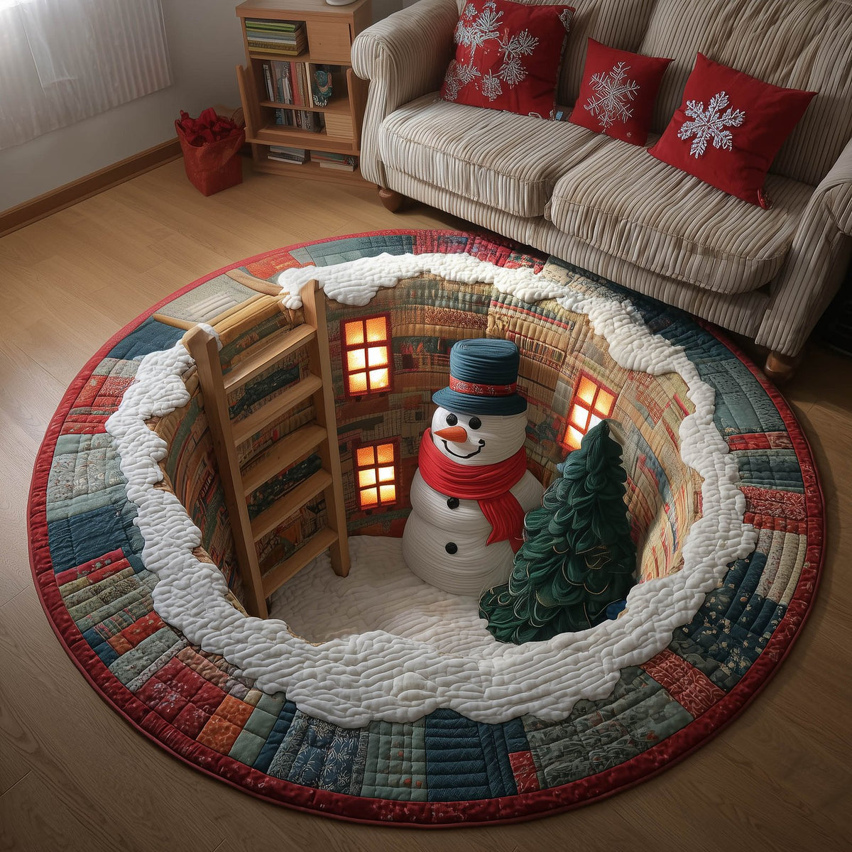 Christmas Buddy Round Mat Rug - Nature Design | Serene Home Decor