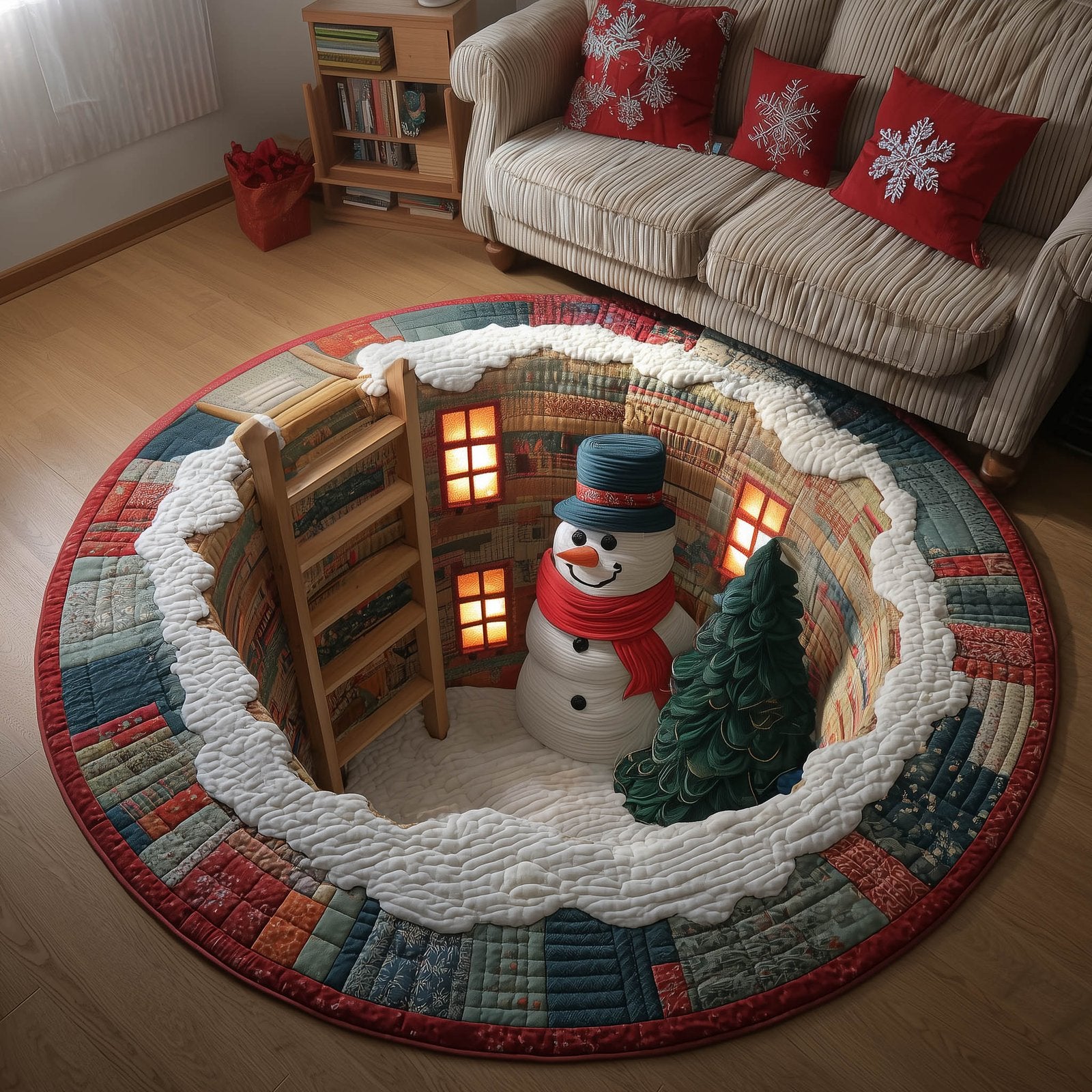 Christmas Buddy Round Mat Rug - Nature Design | Serene Home Decor