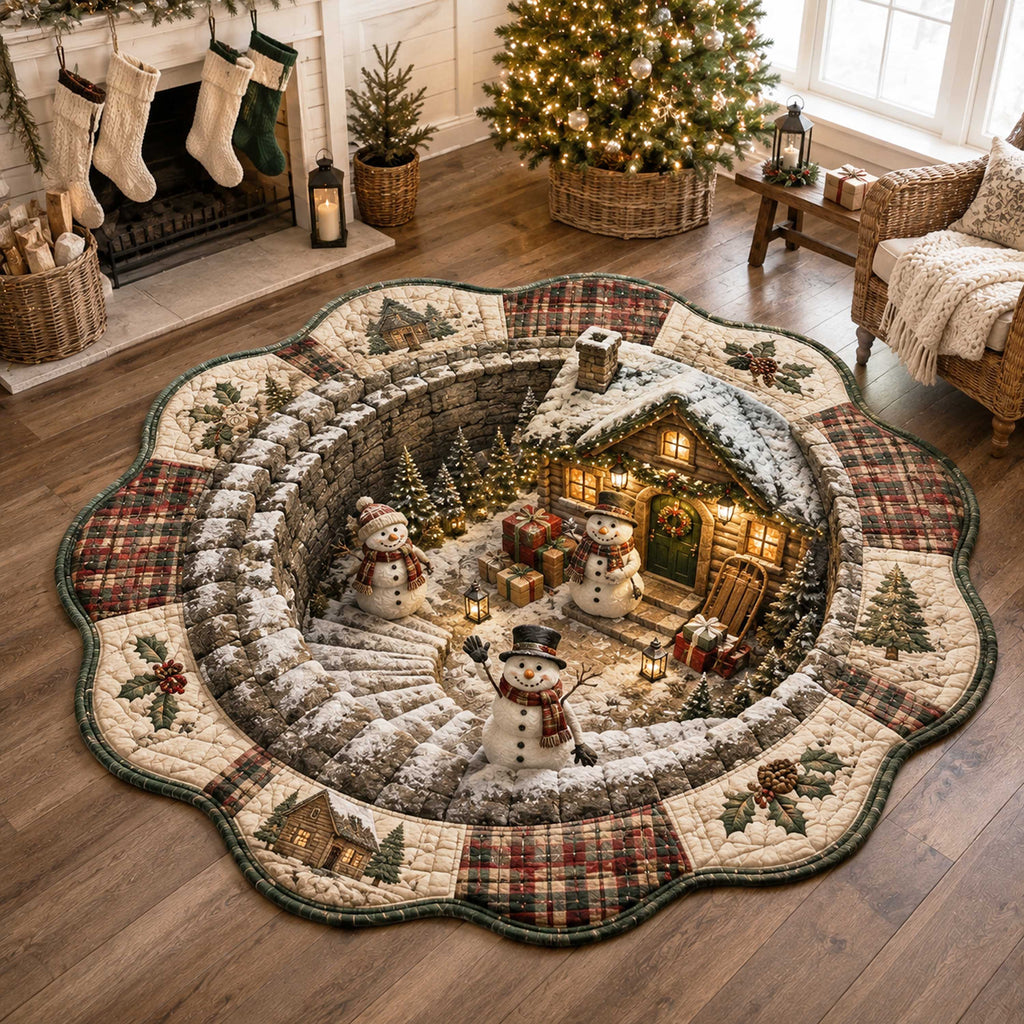 Christmas Cheer Custom Shape Area Rug - Seasonal Design | Die-Cut Non-Slip Rug - washable non-slip printed rug