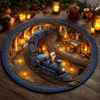 Christmas Depot Journey Round Mat Rug