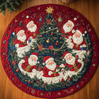 Christmas Eve Echo Round Mat Rug - washable non-slip printed rug