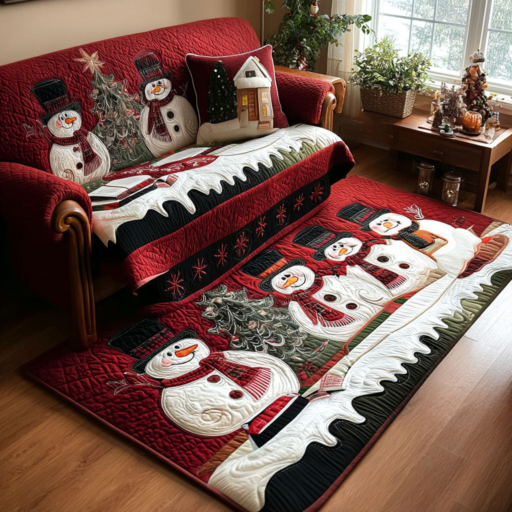 Christmas Eve Smiles area rug in a living room