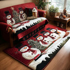 Christmas Eve Smiles area rug in a living room