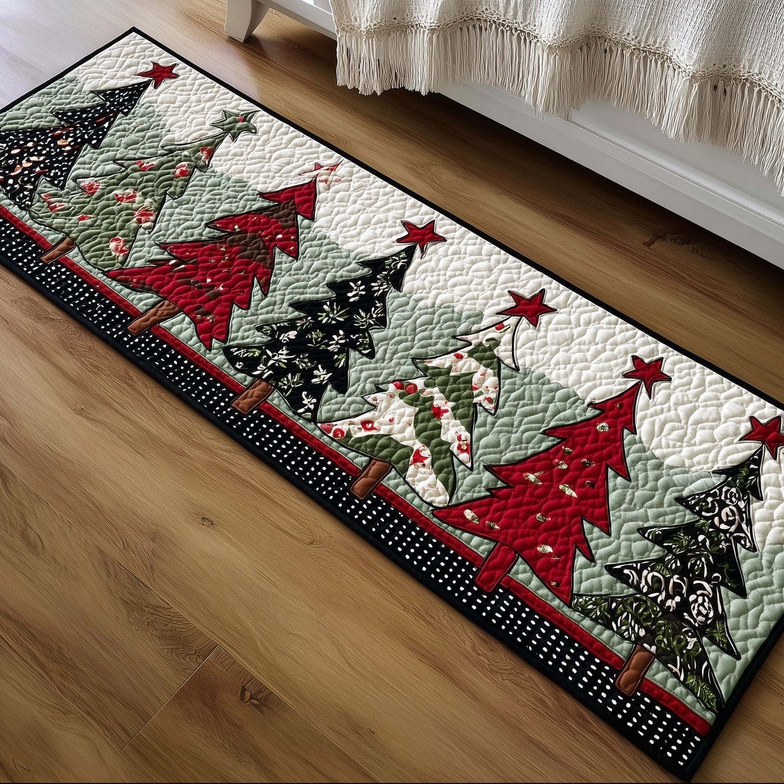 Christmas Evergreen Runner Rug - Nature Design | Serene Runner Rug