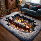 Christmas Express area rug in a living room