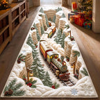Christmas Forest Runner Rug - Seasonal Design | Festive Runner Rug - washable non-slip printed rug