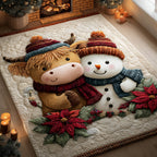 Christmas Friends area rug in a living room