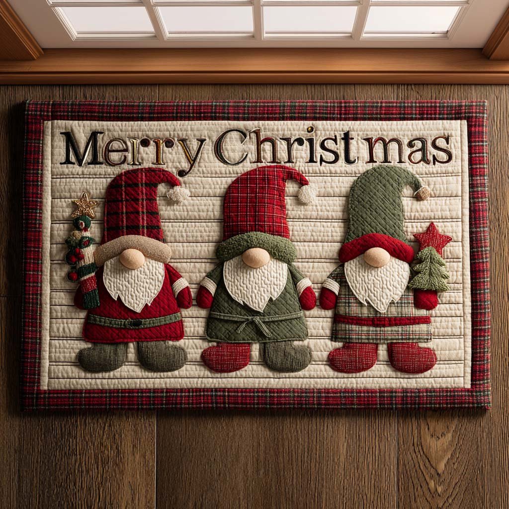 Christmas Gnome Trio Doormat - Faith Inspired Design | Printed Welcome Doormat