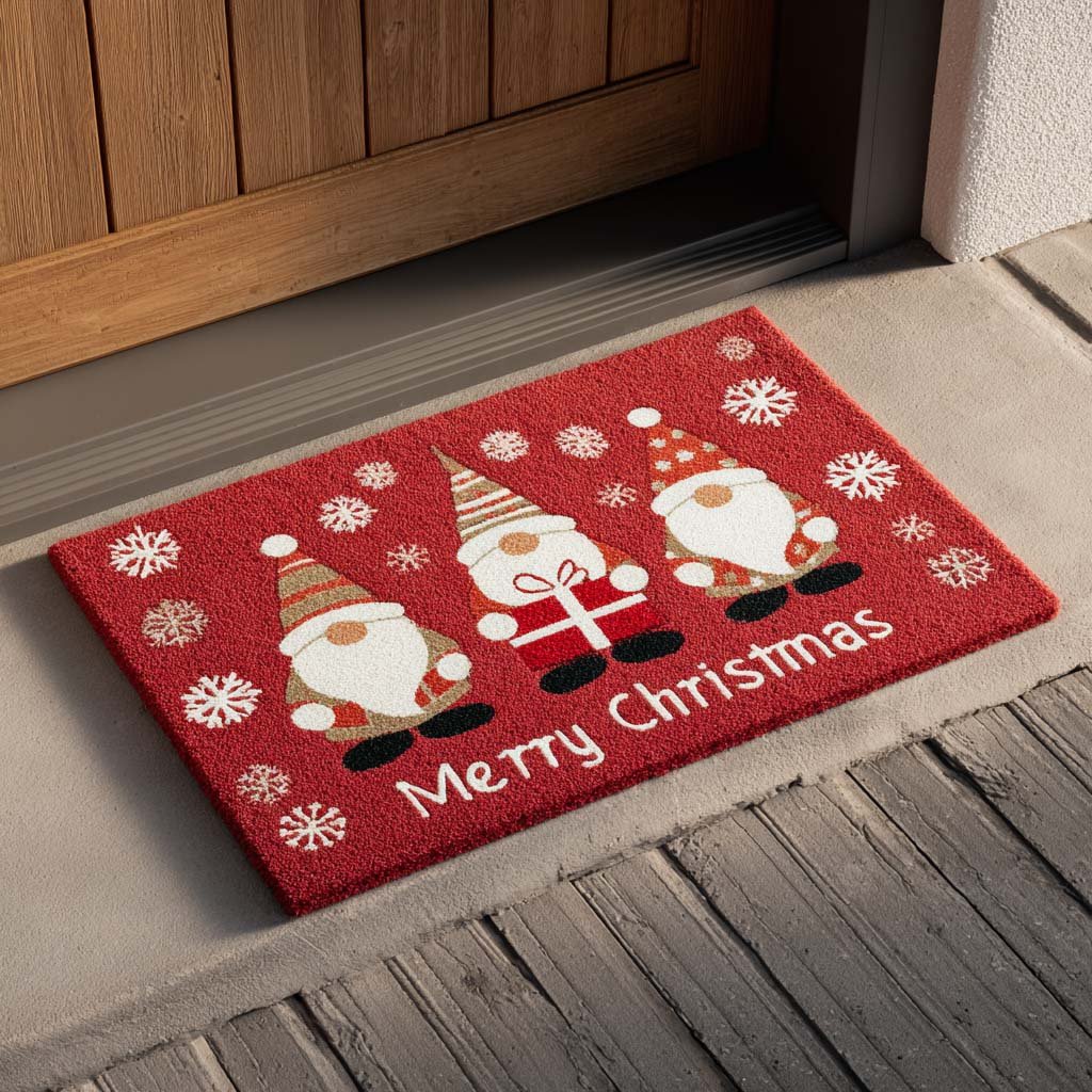 Christmas Gnomes Doormat - Faith Inspired Design | Printed Welcome Doormat
