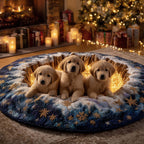 Christmas Golden Crew Round Mat Rug - Nature Design | Serene Home Decor
