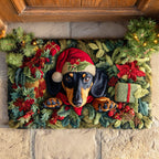 Christmas Leaf Pup Doormat - Faith Inspired Design | Printed Welcome Doormat