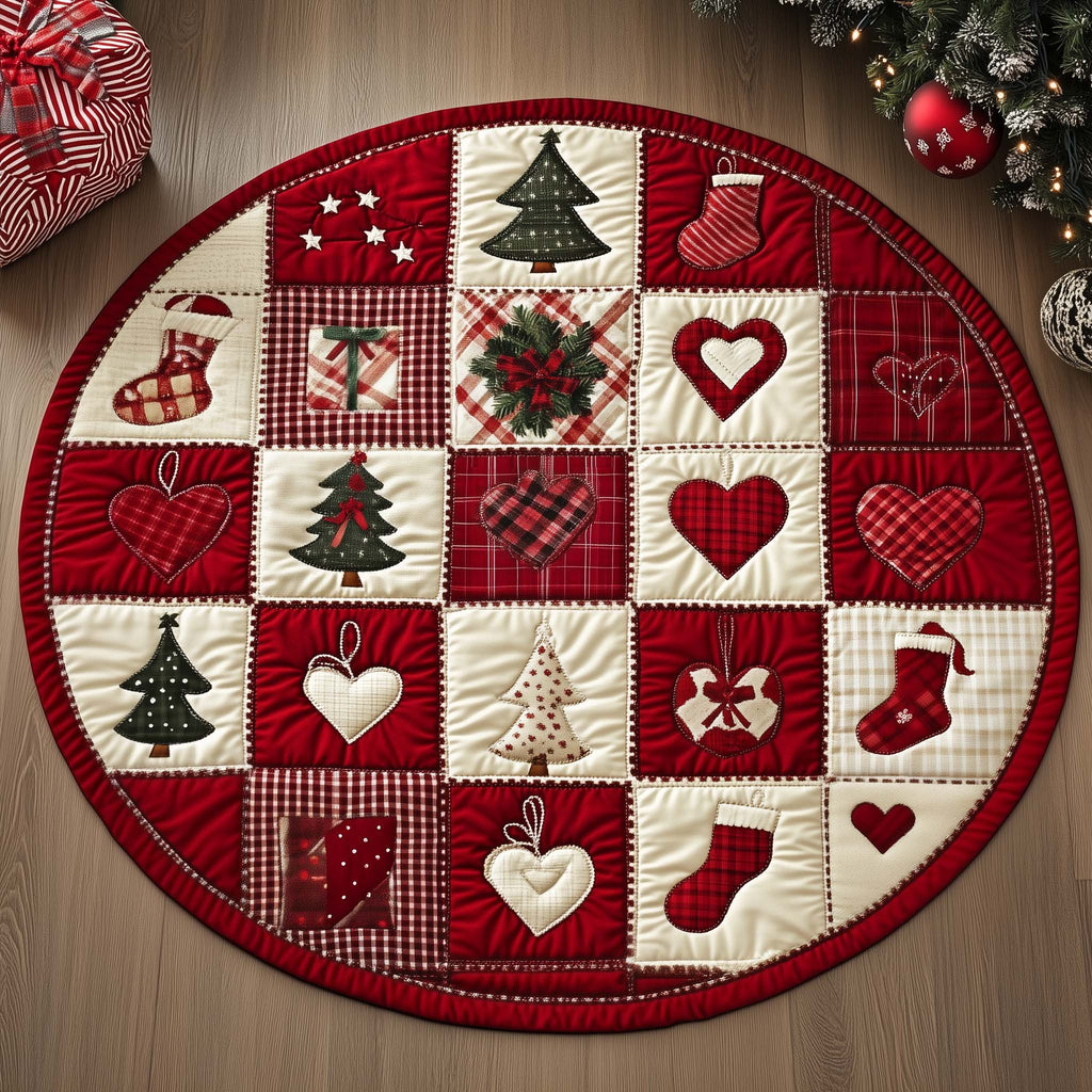 Christmas Patchwork Round Mat Rug GFTOYC1621