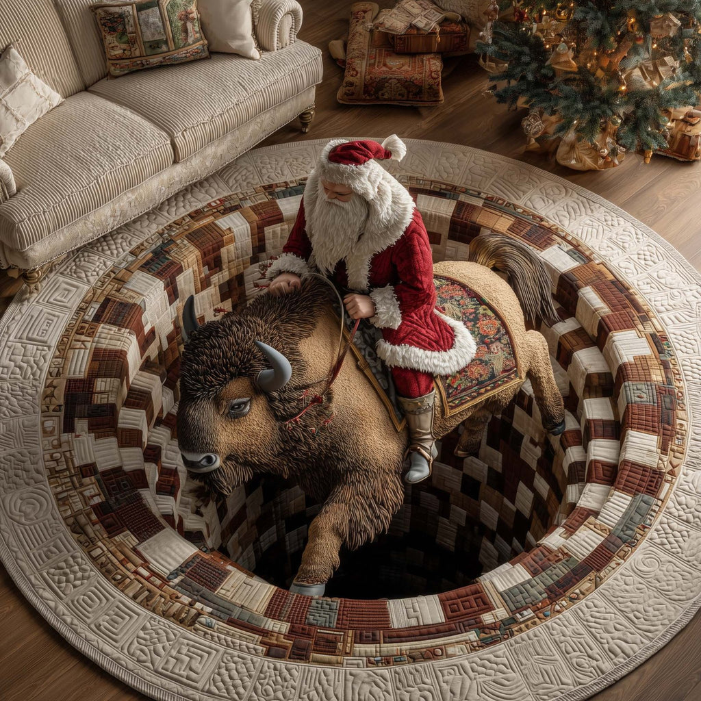 Christmas Prairie Round Mat Rug - Nature Design | Serene Home Decor