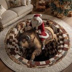 Christmas Prairie Round Mat Rug - Nature Design | Serene Home Decor