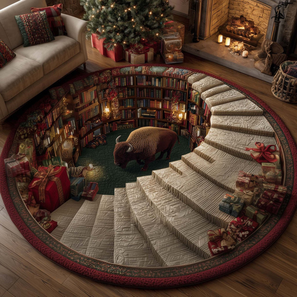 Christmas Prairie Round Mat Rug - Nature Design | Serene Home Decor