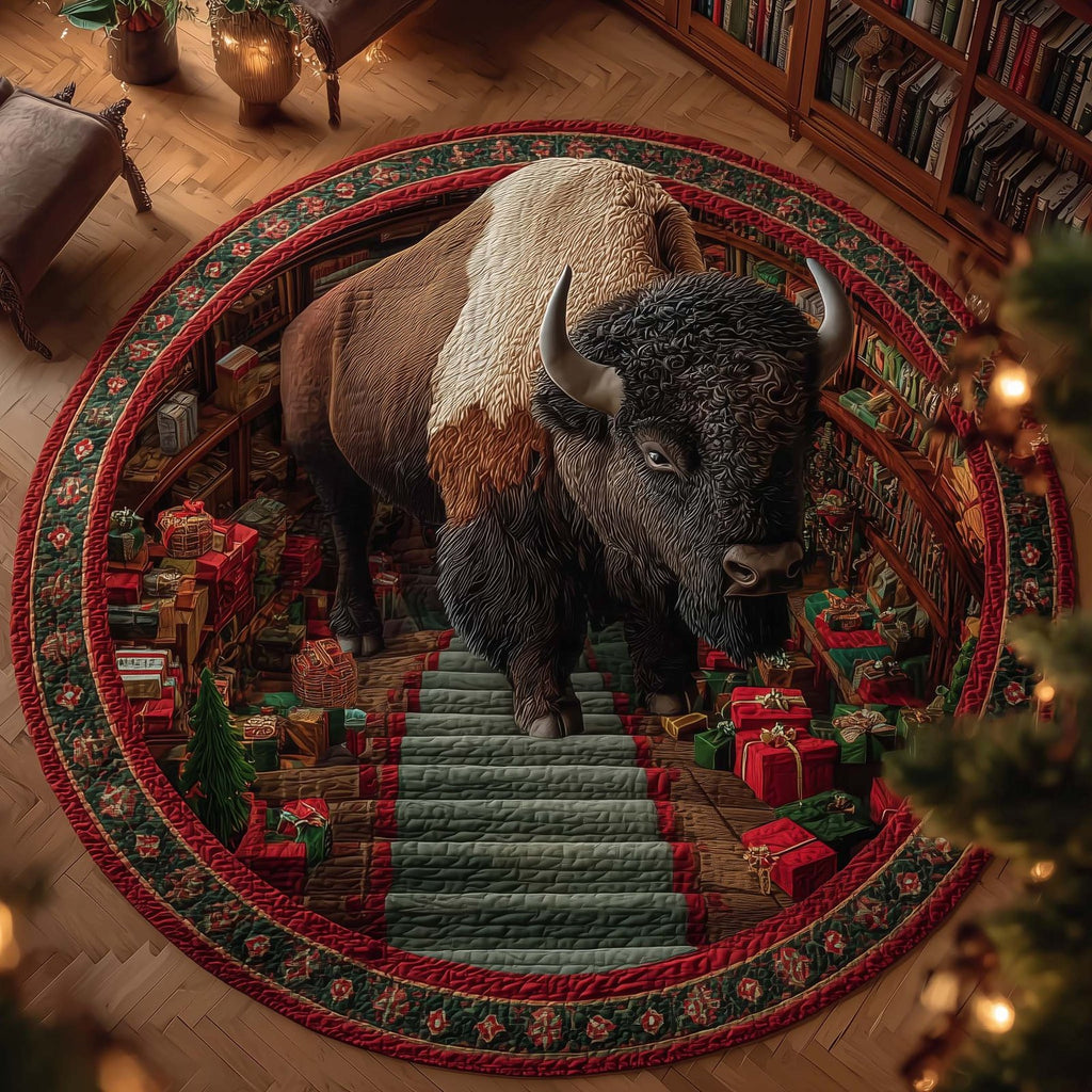 Christmas Prairie Round Mat Rug - Nature Design | Serene Home Decor