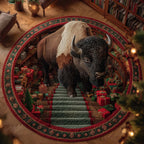 Christmas Prairie Round Mat Rug - Nature Design | Serene Home Decor
