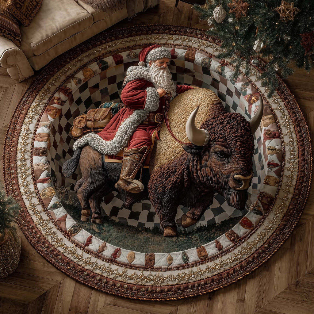 Christmas Prairie Round Mat Rug - Nature Design | Serene Home Decor