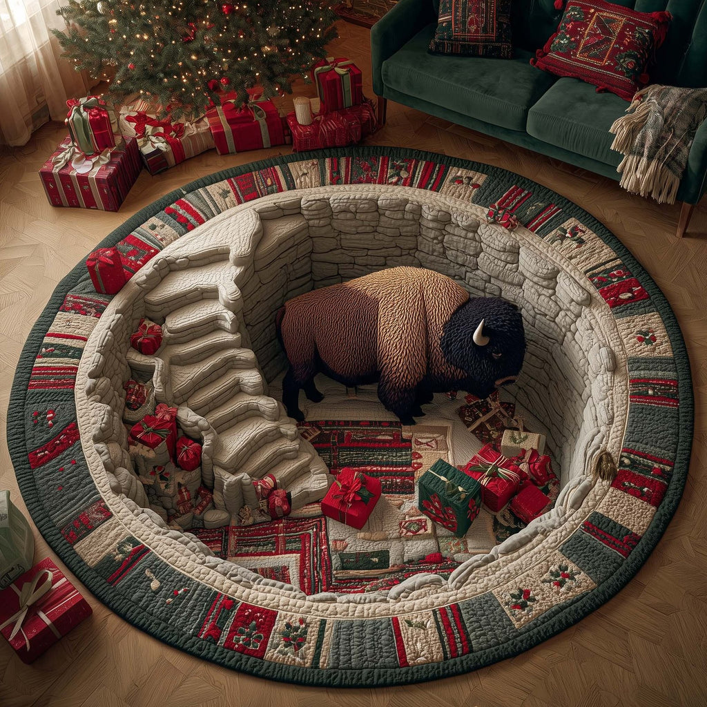 Christmas Prairie Round Mat Rug - Nature Design | Serene Home Decor