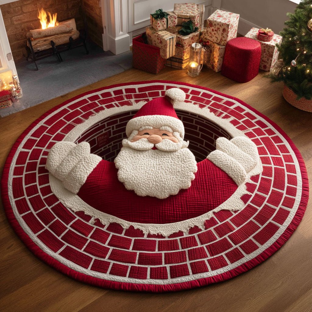 Christmas (Design 2) Round Mat Rug - washable non-slip printed rug