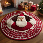 Christmas (Design 2) Round Mat Rug - washable non-slip printed rug