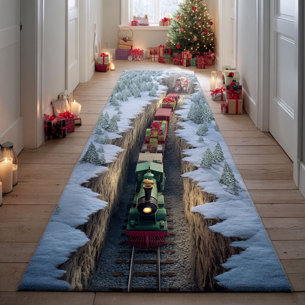 Christmas Rail Trail Runner Carpet Runner Rug - Cute Pet Design | Animal Printed Runner Rug