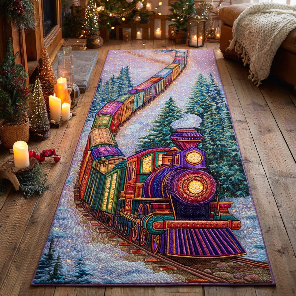Christmas Rail Voyage Runner Carpet Runner Rug - Cute Pet Design | Animal Printed Runner Rug
