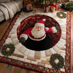 Christmas Santa Delight area rug in a living room