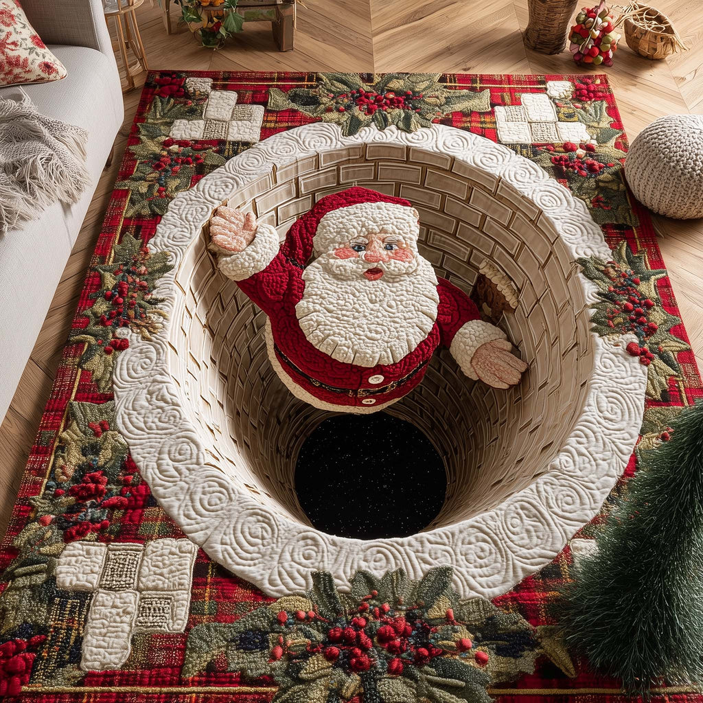 Christmas Santa Delight area rug in a living room