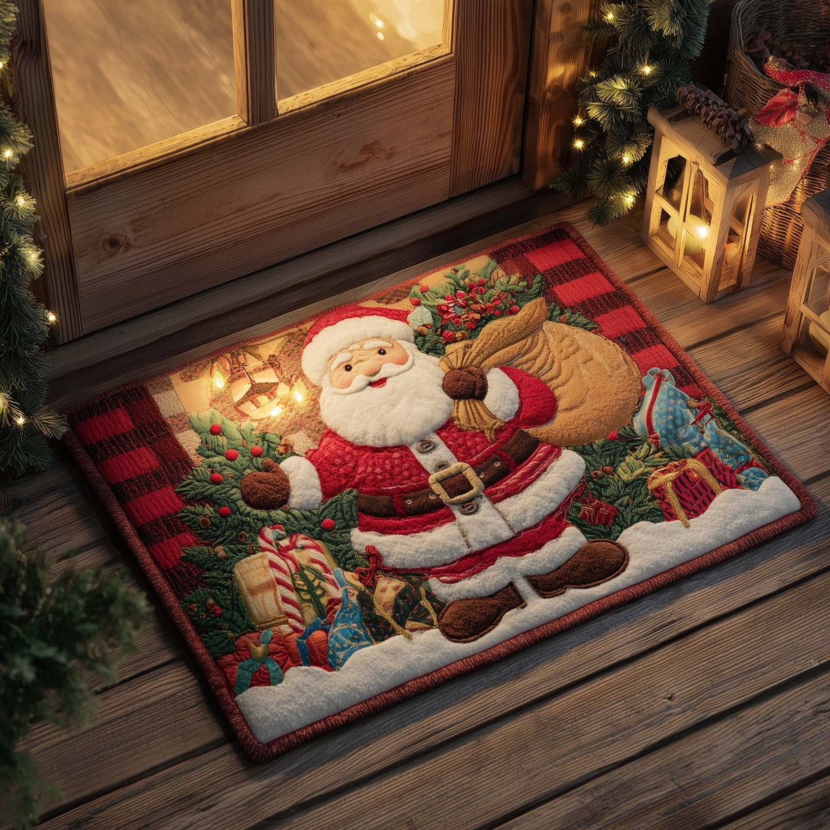 Christmas Santa Doormat - Faith Inspired Design | Printed Welcome Doormat