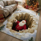 Christmas Santa Journey area rug in a living room
