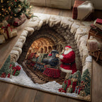 Christmas Santa Journey area rug in a living room