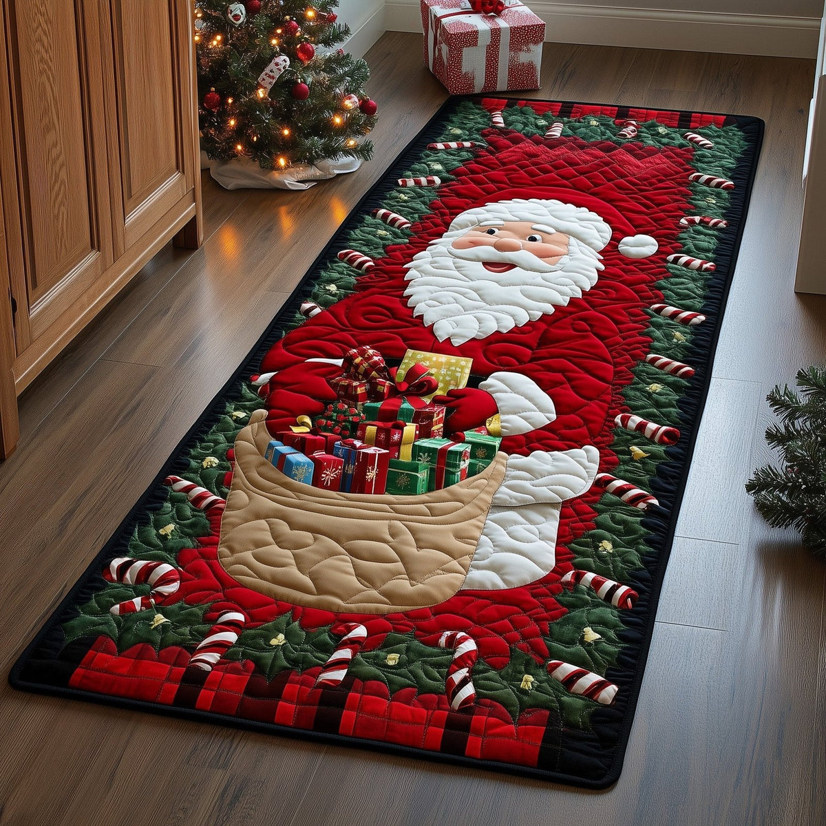 Christmas Santa Runner Rug - Nature Design | Serene Runner Rug