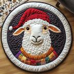 Christmas Sheep Round Mat Rug - washable non-slip printed rug