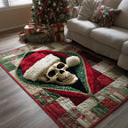 Christmas Skull area rug in a living room