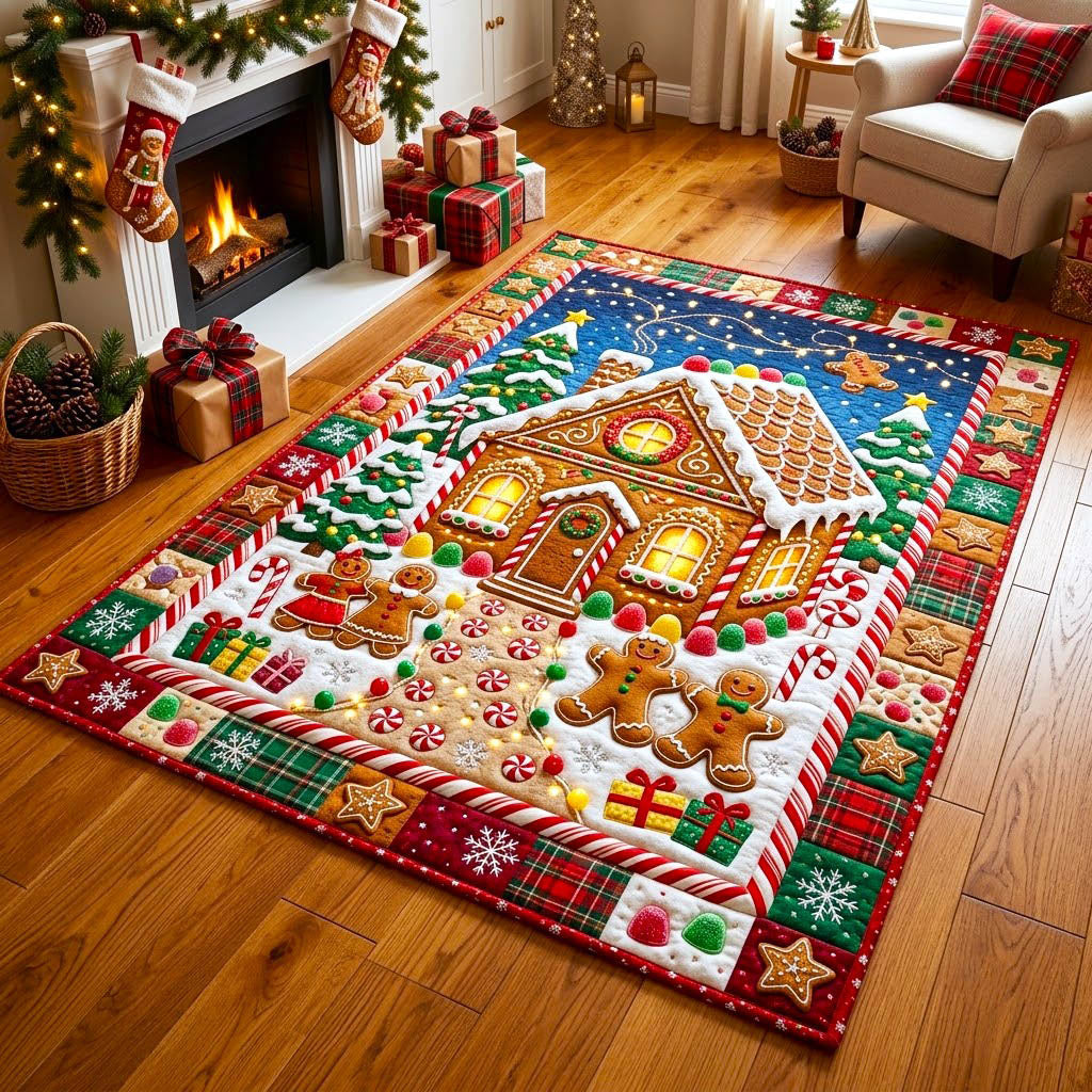 Christmas Spirit area rug in a living room