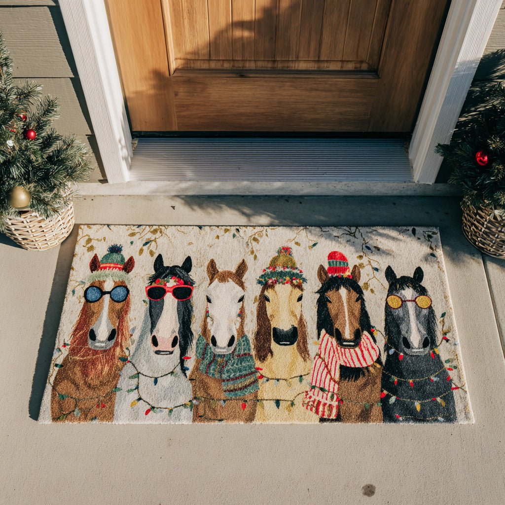 Christmas Stallion Doormat - Faith Inspired Design | Printed Welcome Doormat