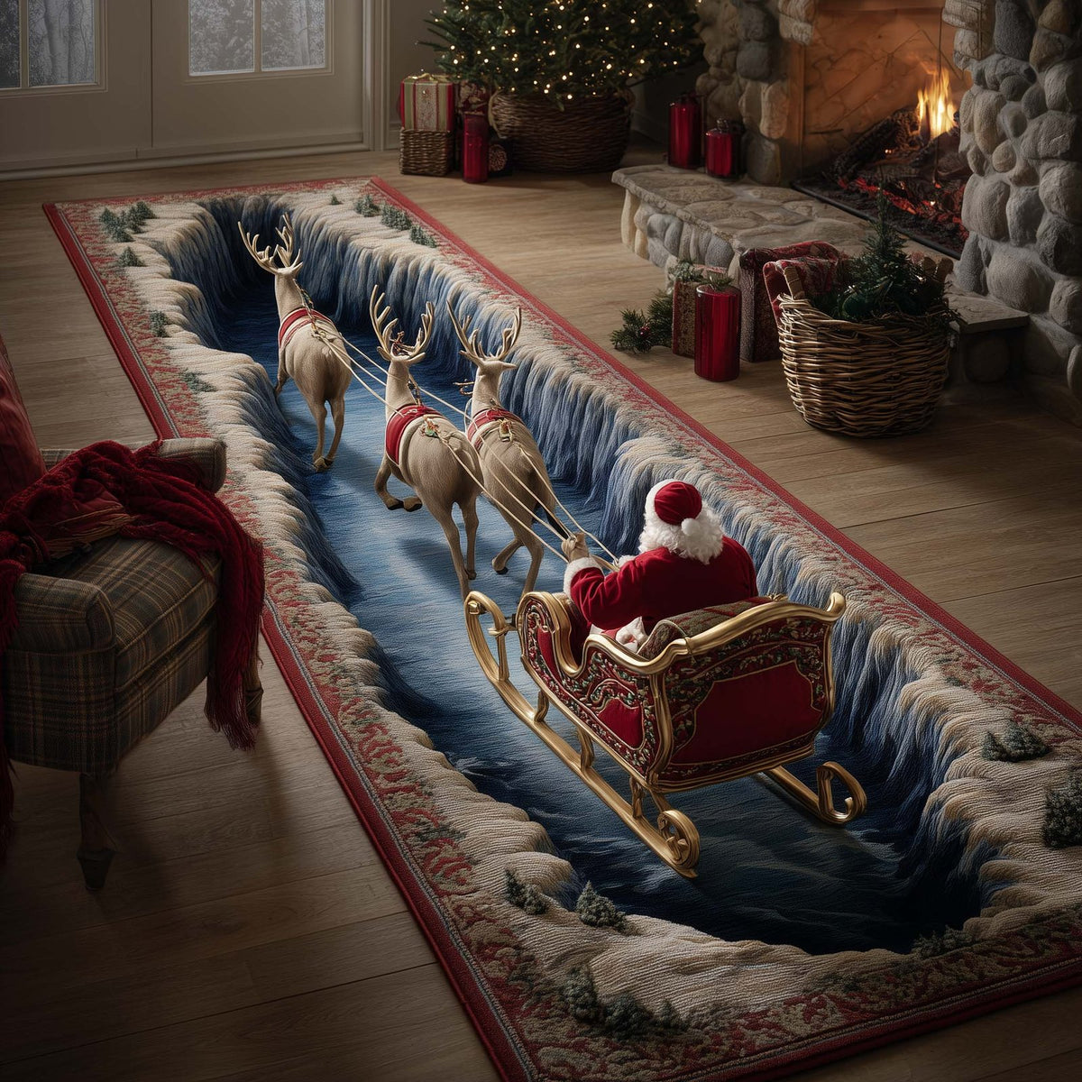 Christmas Trail Runner Rug - Nature Design | Serene Runner Rug