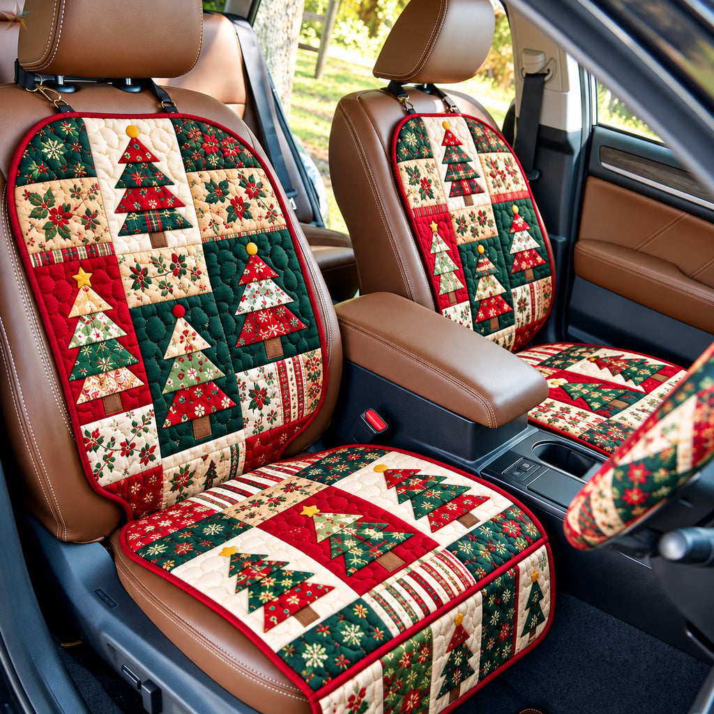 Christmas Tree Patchwork quilted car seat protector